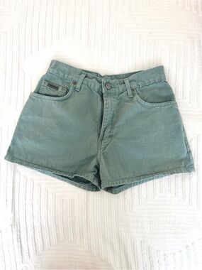 Calvin Klein Women’s Vintage Washed Teal High-Rise Denim Shorts Size 5
